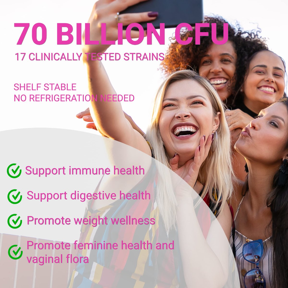 UpNourish Probiotika, Kaviar-Kollagen mit Präbiotika für die Verdauungs-, Haut- und Frauengesundheit mit Cranberry-Extrakt & D-Mannose, 30 Fast-Melt-Päckchen