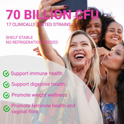 UpNourish Probiotika, Kaviar-Kollagen mit Präbiotika für die Verdauungs-, Haut- und Frauengesundheit mit Cranberry-Extrakt & D-Mannose, 30 Fast-Melt-Päckchen