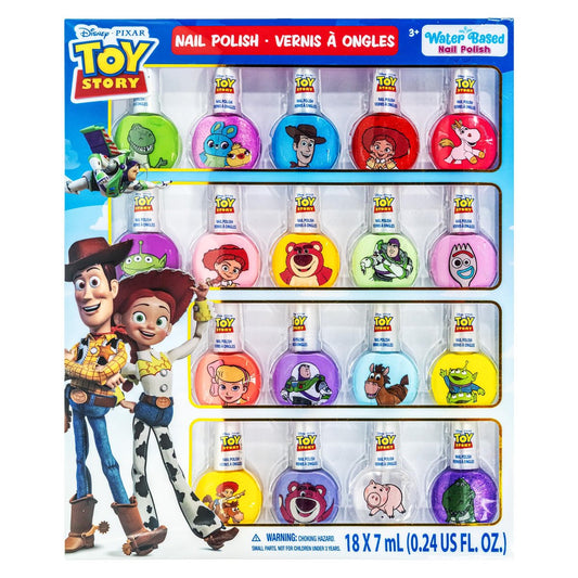 Disney Pixar Toy Story 18er Nagellack-Set – Wasserbasierter, abziehbarer Nagellack mit Glitzer-, Schimmer- und Deckfarben für Kinder von Townley Girl