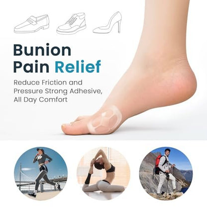 Kimihome Hydrogel Bunion Cushions – 12 Stück Transparente Ballenpflaster gegen Schuhdruck und Reibung, Blasenprävention, Wasser- und Schweißbeständig