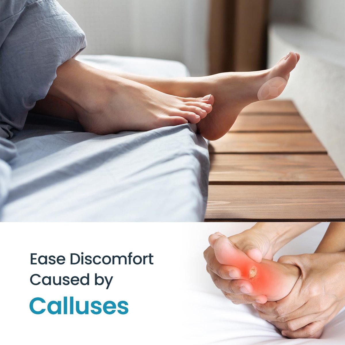 Kimihome Hydrogel Bunion Cushions – 12 Stück Transparente Ballenpflaster gegen Schuhdruck und Reibung, Blasenprävention, Wasser- und Schweißbeständig
