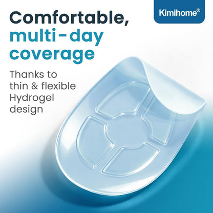 Kimihome Hydrogel Bunion Cushions – 12 Stück Transparente Ballenpflaster gegen Schuhdruck und Reibung, Blasenprävention, Wasser- und Schweißbeständig