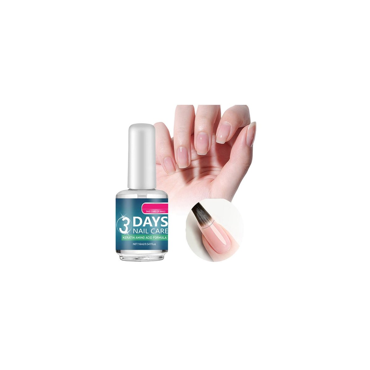 Nagelhärter & Nagelstärkung mit Keratin – Klarer Nagellack für dünne, schwache und geschädigte Nägel – 15 ml