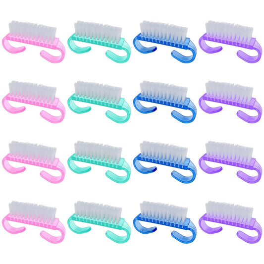 16er-Pack Handgriff-Nagelbürsten, Reisegröße Fingernagelbürste, Mini-Handreinigungsbürsten für Nägel und Zehen