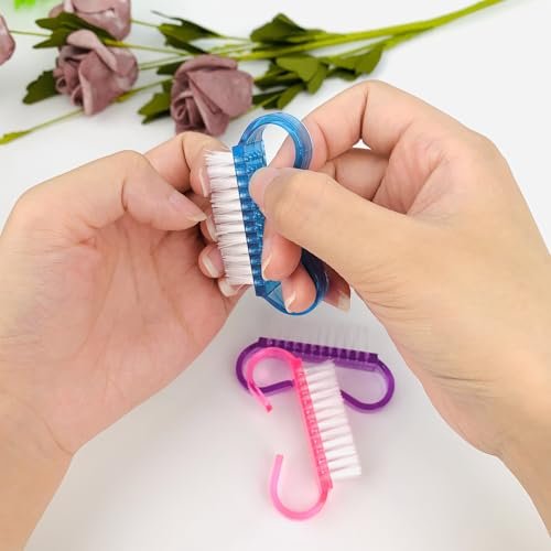16er-Pack Handgriff-Nagelbürsten, Reisegröße Fingernagelbürste, Mini-Handreinigungsbürsten für Nägel und Zehen