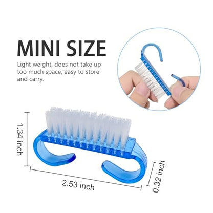 16er-Pack Handgriff-Nagelbürsten, Reisegröße Fingernagelbürste, Mini-Handreinigungsbürsten für Nägel und Zehen