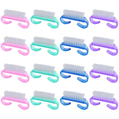 16er-Pack Handgriff-Nagelbürsten, Reisegröße Fingernagelbürste, Mini-Handreinigungsbürsten für Nägel und Zehen