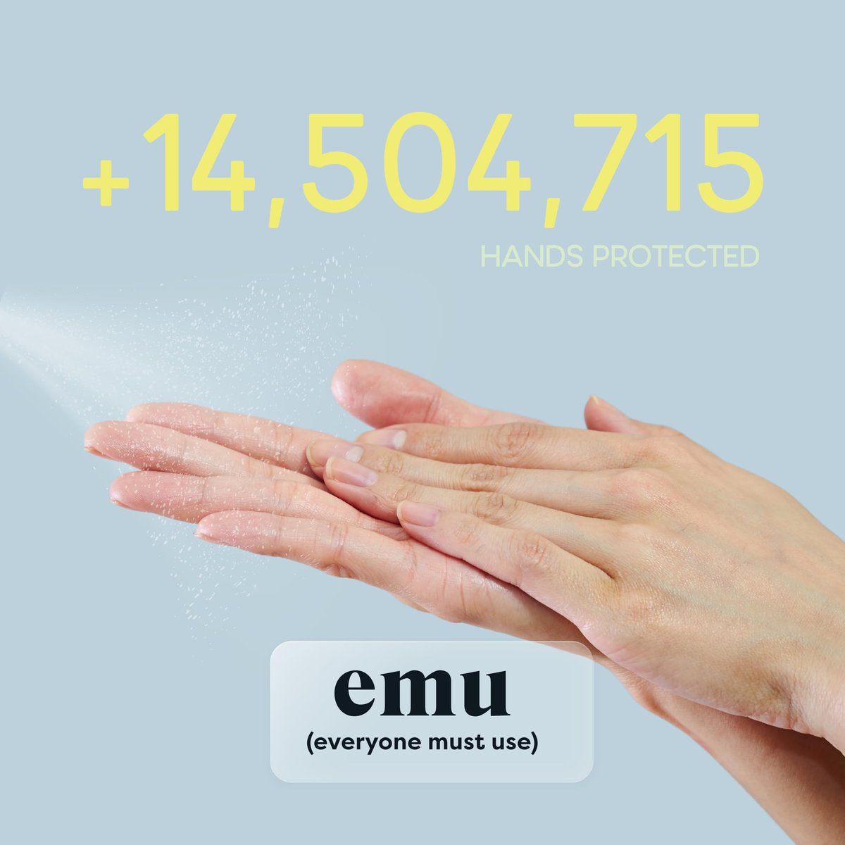 EMU (EVERYONE MUST USE) Hand Sanitizer Pocket Spray, Reisegröße 2,2 oz – Handdesinfektion mit Feuchtigkeit, 24-Stunden-Schutz, Hergestellt in den USA (3er-Pack Meersalz)
