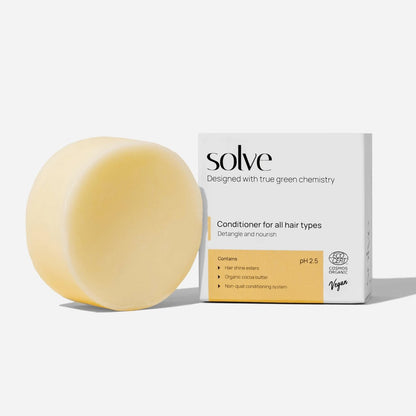 solve – Pflegender fester Conditioner für lockiges & geschädigtes Haar | Naturkosmetik | Sulfat- & plastikfrei | Ecocert Bio