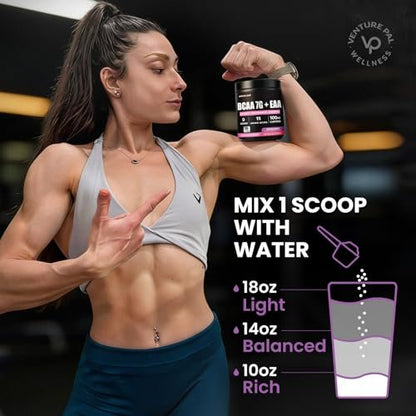 Zuckerfreies 7g BCAA + EAA Pulver | Unterstützt Muskelerholung, Wachstum, Kraft & Ausdauer – 11 essentielle Aminosäuren mit L-Glutamin, Koffein, Vitaminen & Elektrolyten für Energie & Hydration