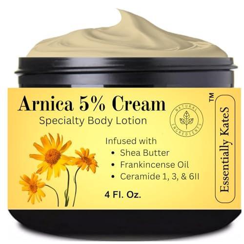 Essentially KateS Arnica 5% Creme Lotion 118 ml – mit Arnika, Frankincense Öl, Sheabutter und Ceramiden 1, 3, 6II für Haut- und Muskelpflege