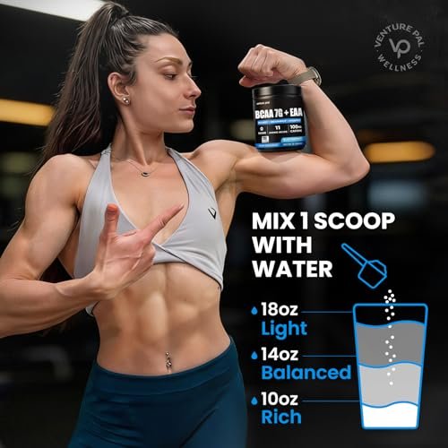 Zuckerfreies 7g BCAA + EAA Pulver | Unterstützt Muskelregeneration, Wachstum, Kraft & Ausdauer – 12 essentielle Aminosäuren mit L-Glutamin, Koffein, Vitaminen & Elektrolyten für Energie & Hydratation