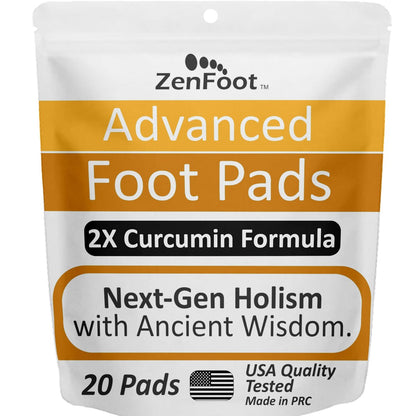 Fortgeschrittene Fußpflaster mit Kurkuma-Curcuminoiden, Zeolith & Ingwer – 20 Patches, Premium & rein natürlich