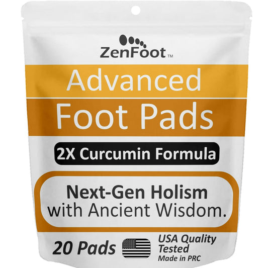 Fortgeschrittene Fußpflaster mit Kurkuma-Curcuminoiden, Zeolith & Ingwer – 20 Patches, Premium & rein natürlich