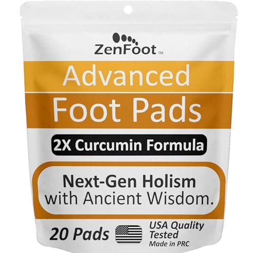 Fortgeschrittene Fußpflaster mit Kurkuma-Curcuminoiden, Zeolith & Ingwer – 20 Patches, Premium & rein natürlich