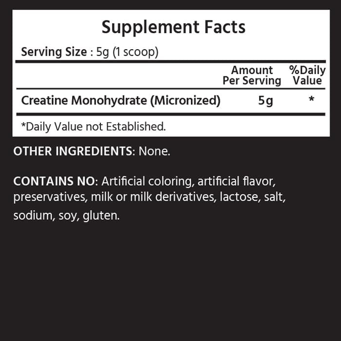 ML Naturals Micronisiertes Kreatin Monohydrat 5 g pro Portion – 300 g (10,5 oz) – 60 Portionen – Unterstützt Muskelwachstum & Kraft – 200 Mesh Reines Pulver