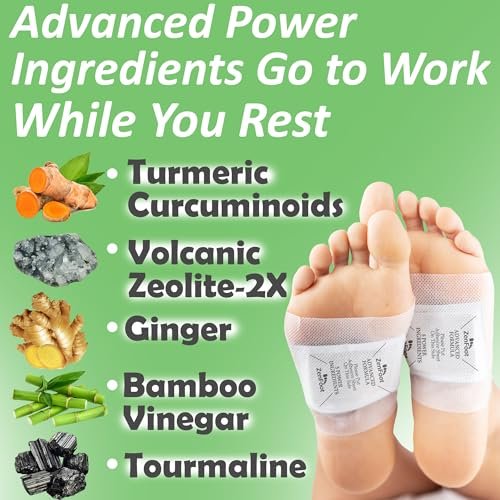 ZenFoot Advanced Zeolite Fußpflaster mit Curcumin & Ingwer – 20er Pack, Premium Wirkstoffpflaster für die Fußsohle