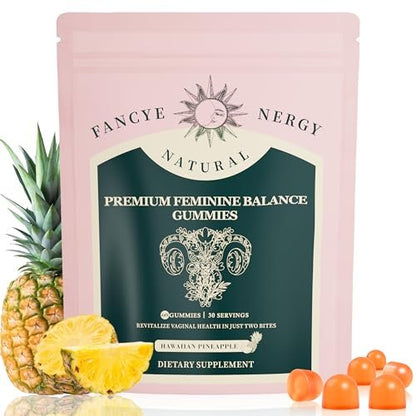 Vaginal Probiotika für Frauen – Premium Feminin Balance Gummibärchen mit hawaiianischem Ananasgeschmack, Unterstützung für gesunden Geruch und Vaginalflora, pH-Gleichgewicht, Verdauungsgesundheit & Immununterstützung, vegan, 60 Stück