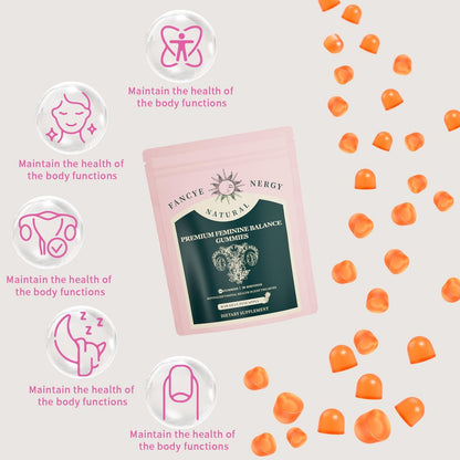 Vaginal Probiotika für Frauen – Premium Feminin Balance Gummibärchen mit hawaiianischem Ananasgeschmack, Unterstützung für gesunden Geruch und Vaginalflora, pH-Gleichgewicht, Verdauungsgesundheit & Immununterstützung, vegan, 60 Stück
