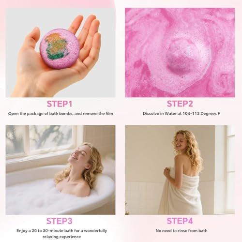 CalmNfiz Badebomben für Frauen, 12-teiliges Set, natürliche Badebomben mit Sheabutter, Feuchtigkeitspflege für trockene Haut, Geschenk zu Weihnachten, Geburtstag, Valentinstag für Mama, Ehefrau, Freundin