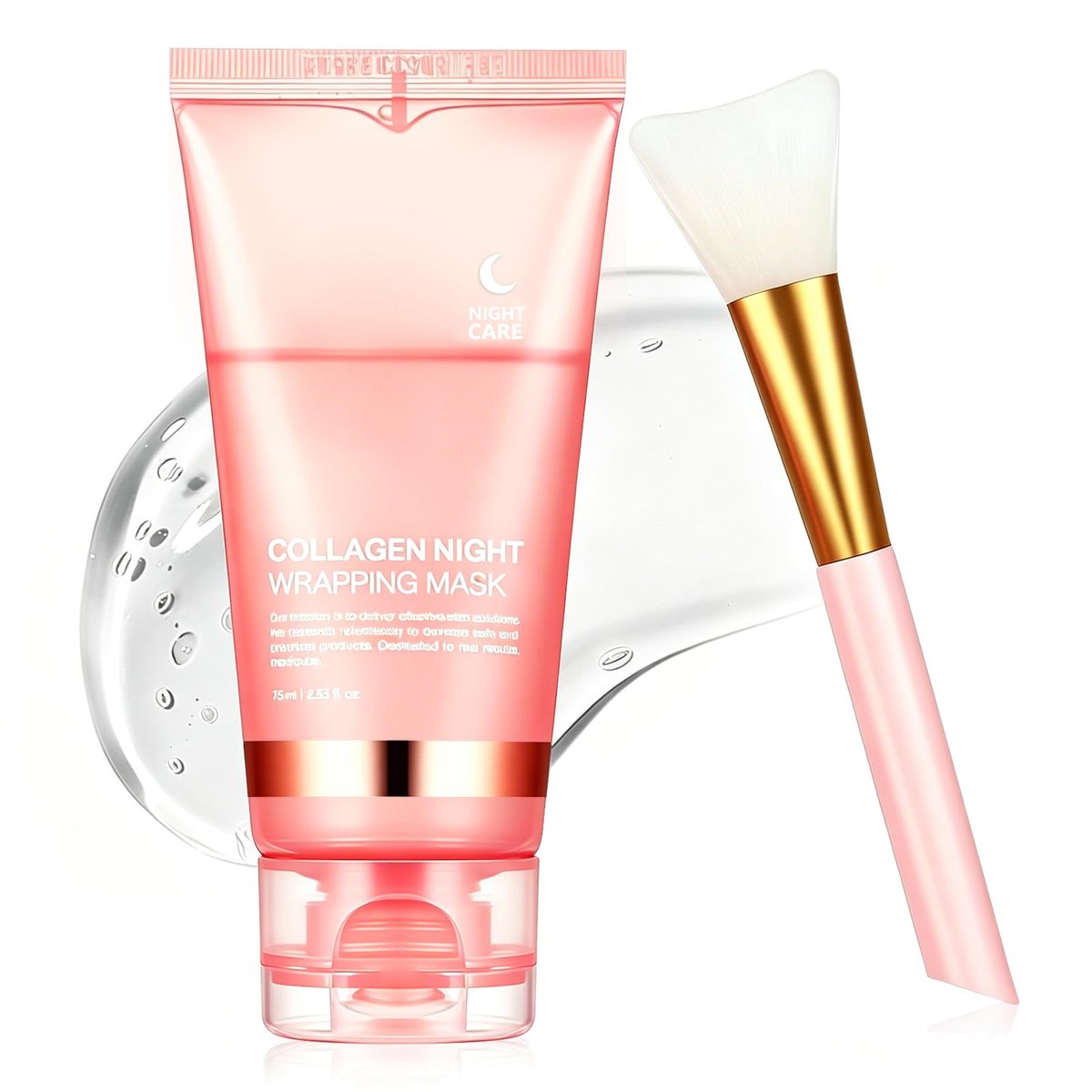YOTOCK Collagen Night Wrapping Peel off Mask mit Pinsel – Über Nacht Feuchtigkeitsmaske für straffere Haut, reduziert Falten und Erschlaffung, ideales Geschenk für Frauen und Mädchen