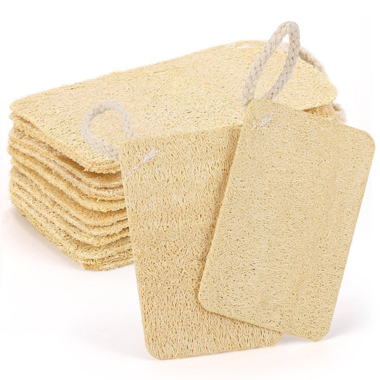12 Stücke Mini Naturluffa Gesichtsreiniger, Peeling-Schwamm aus ägyptischem Luffa, Duschschwamm für Frauen und Männer
