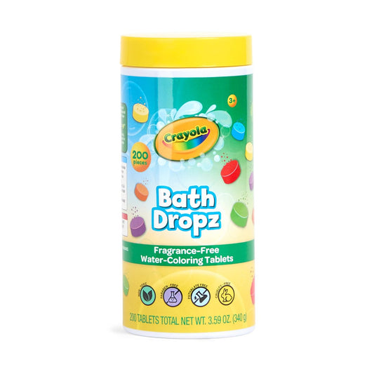 Crayola Bath Dropz Farbwechsel-Tabletten, 200 Stück Badebomben in verschiedenen Farben, Duftfrei, Wassertabletten