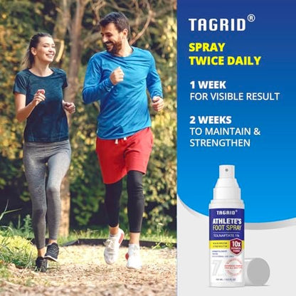 TAGRID Fußpilz Behandlung: Maximalstarkes Antimykotikum Spray gegen Fußpilz, Jock Itch und Ringelflechte – Anti-Juckreiz Spray für juckende Haut (100 ml)