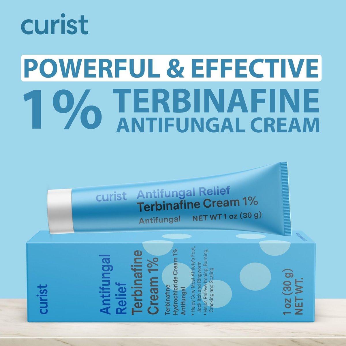 Curist Terbinafin Creme 1% – Antimykotische Fußpilzbehandlung, 30 g (1 Unze) – Gegen Fußpilz, Ringelflechte & Jock Itch