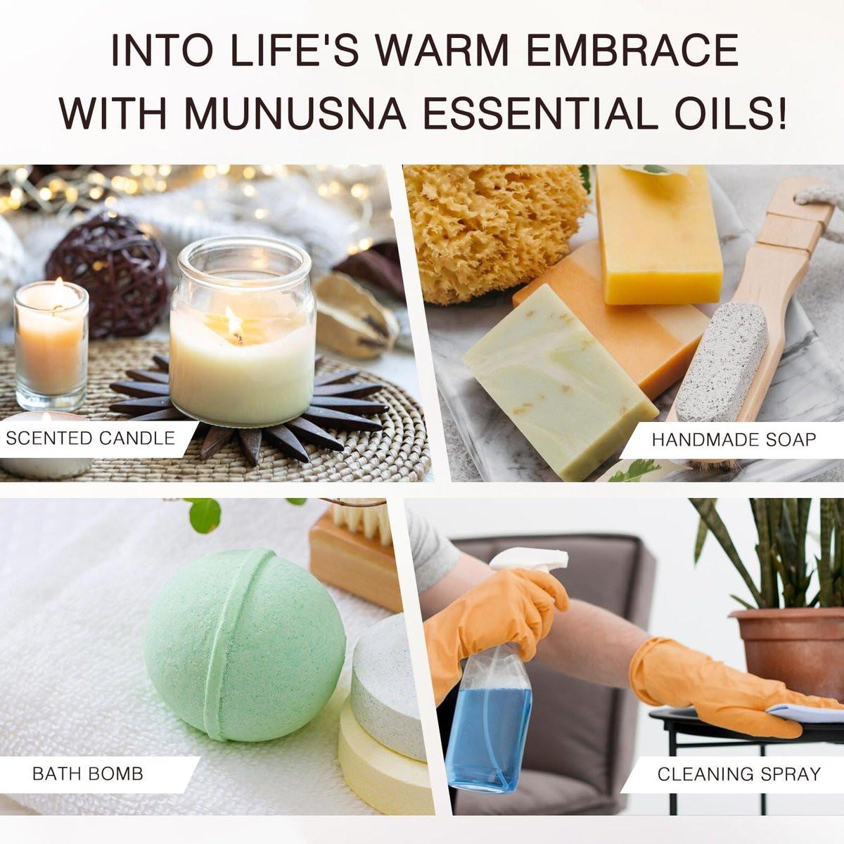 MUNUSNA Lemongrass Ätherisches Öl, 100 % natürlich & rein, 100 ml – Premium-Öl für Diffuser, Hautpflege, Wäsche, Spray, Kerzen- und Seifenherstellung