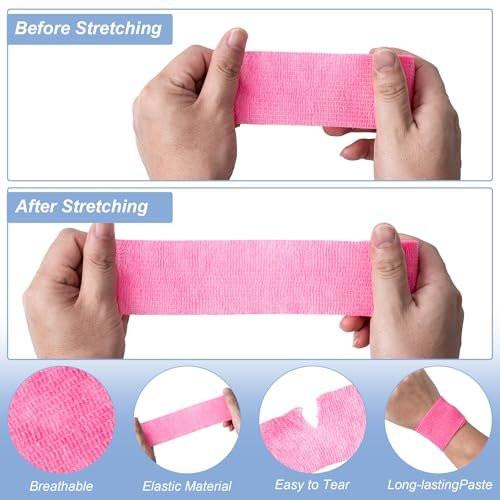 16er-Pack Selbstklebende Bandagen, 2" x 5 Yards, Vlies-Elastische Kohäsivbandage, Farbiges Sporttape für Handgelenk, Tierarztwickel, Knöchel (Mehrfarbig)