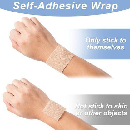 16er-Pack Selbstklebende Bandagen, 2" x 5 Yards, Vlies-Elastische Kohäsivbandage, Farbiges Sporttape für Handgelenk, Tierarztwickel, Knöchel (Mehrfarbig)