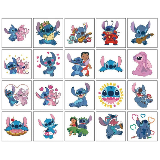 50 Blätter Stitch Temporäre Tattoos – Geburtstags-Mottoparty-Zubehör, Dekoration, Mitgebsel, Cartoon-Aufkleber für Kinder, Jungen, zu Hause, Aktivität, Klassenzimmer, Preise, Karneval, Weihnachtsbelohnungen