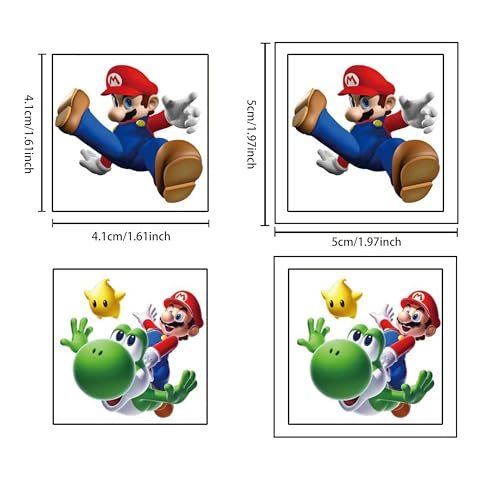 40 Blatt Mario Temporäre Tattoos – Geburtstags-Motto-Partybedarf, Dekoration, Mitgebsel, Cartoon-Aufkleber für Kinder, Jungen, zu Hause, Aktivität, Preise, Karneval, Weihnachtsbelohnungen