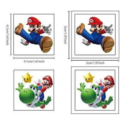 40 Blatt Mario Temporäre Tattoos – Geburtstags-Motto-Partybedarf, Dekoration, Mitgebsel, Cartoon-Aufkleber für Kinder, Jungen, zu Hause, Aktivität, Preise, Karneval, Weihnachtsbelohnungen