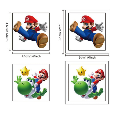 40 Blatt Mario Temporäre Tattoos – Geburtstags-Motto-Partybedarf, Dekoration, Mitgebsel, Cartoon-Aufkleber für Kinder, Jungen, zu Hause, Aktivität, Preise, Karneval, Weihnachtsbelohnungen