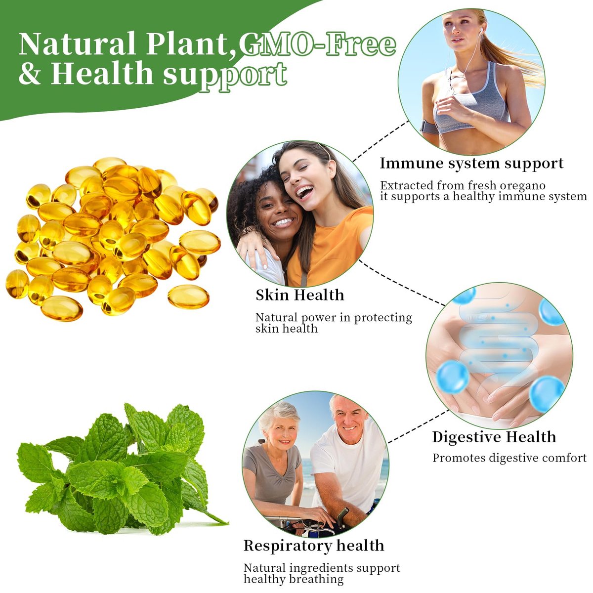 YATIME Oreganoöl mit Schwarzkümmelöl – 2-in-1 Oreganoöl Kapseln Bio, 6000 mg pro Portion, 300 Softgels, 4-fache Stärke Carvacrol & Thymochinon, Non-GMO, Glutenfrei & Immununterstützung