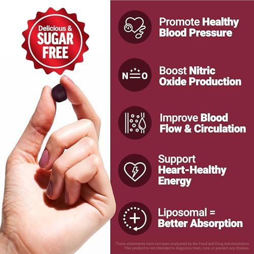 Force Factor Total Beets Gummies – Blutdruckunterstützung, liposomales Rote-Bete-Pulver, Zuckerfrei, gemischte Beeren, 60 Gummis