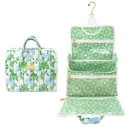 Lilly Pulitzer Reise-Kosmetiktasche mit Henkel, Taschen und Reißverschluss – Hängende Reiseorganizer für Make-up und Toilettenartikel (Swayin in the Breeze)