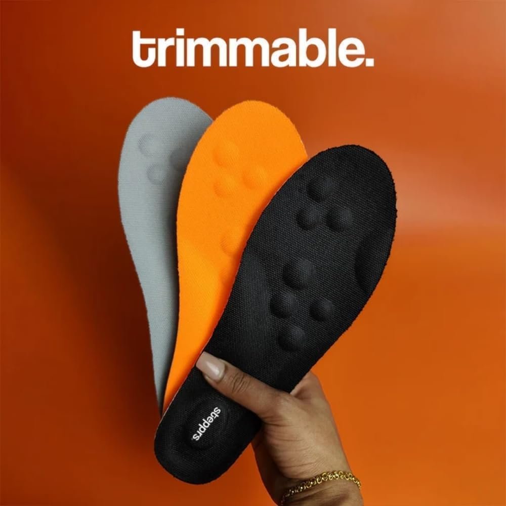 Stepprs Original Comfort Shoe Insoles – 4D Memory Foam, Verstellbar, für Herren & Damen (Schwarz, US Herren 8-13.5)