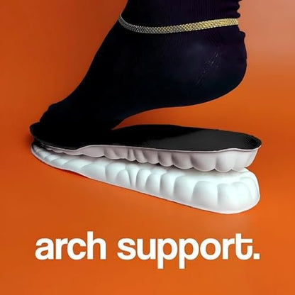 Stepprs Original Comfort Shoe Insoles – 4D Memory Foam, Verstellbar, für Herren & Damen (Schwarz, US Herren 8-13.5)