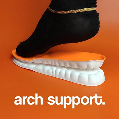 Original Stepprs Komfort-Einlegesohlen für Damen und Herren – verstellbare Größe, 4D Memory Foam Clouds Sohlen, Fußgewölbeunterstützung, verbesserte Körperhaltung (Orange, US Männer 8-13.5)