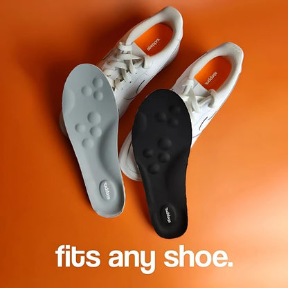 Original Stepprs Komfort-Einlegesohlen für Damen und Herren – verstellbare Größe, 4D Memory Foam Clouds Sohlen, Fußgewölbeunterstützung, verbesserte Körperhaltung (Orange, US Männer 8-13.5)