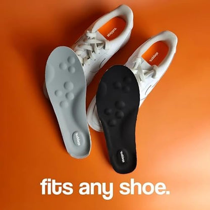 Original Stepprs Komfort-Einlegesohlen für Damen und Herren – verstellbare Größe, 4D Memory Foam Clouds Sohlen, Fußgewölbeunterstützung, verbesserte Körperhaltung (Orange, US Männer 8-13.5)