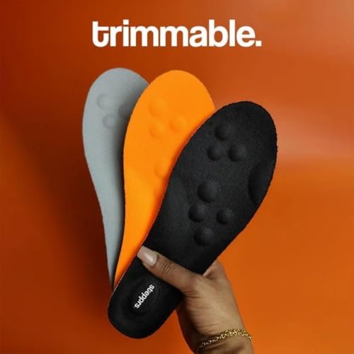 Stepprs Original Komfort-Einlegesohlen für Damen und Herren – 4D Memory Foam Cloud Sohlen mit Fußgewölbestütze – Verbesserte Körperhaltung – Orange, US Männer 7.5-10.5