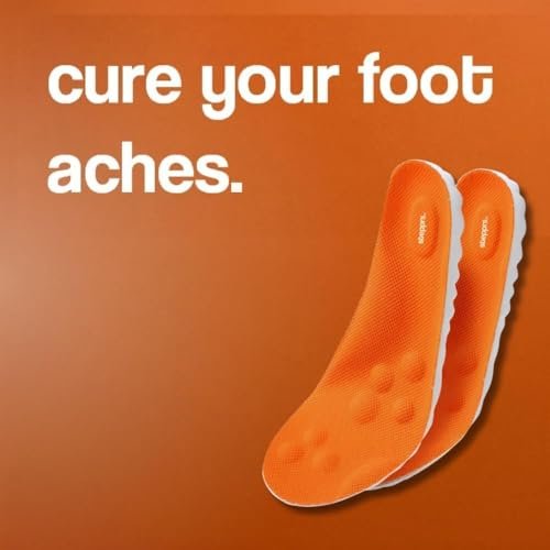 Original Stepprs Komfort-Einlegesohlen für Damen und Herren – verstellbare Größe, 4D Memory Foam Clouds Sohlen, Fußgewölbeunterstützung, verbesserte Körperhaltung (Orange, US Männer 8-13.5)