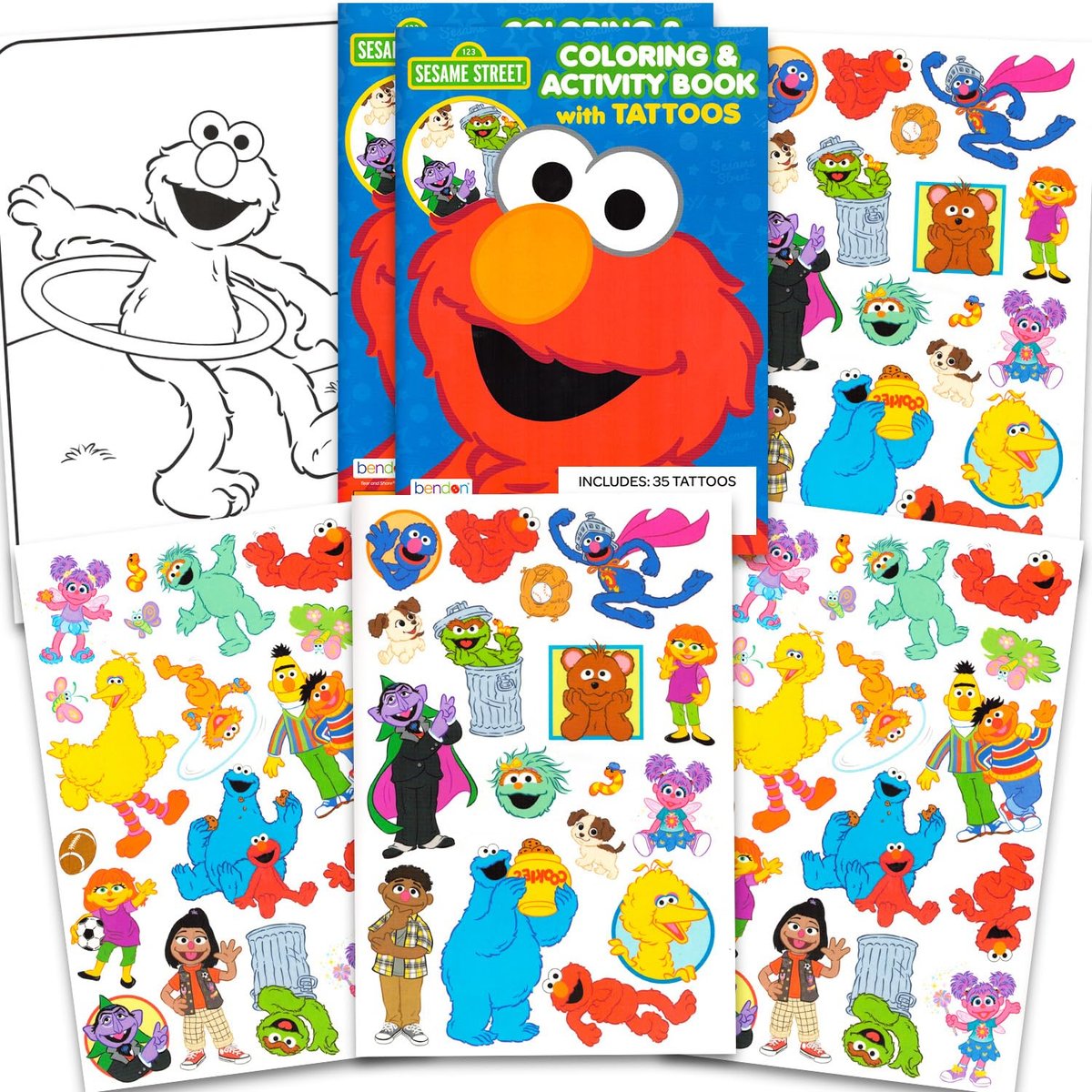 Sesame Street Elmo Tattoos Party Favors Set - Über 70 Temporäre Elmo Tattoos für Kinder, Jungen, Mädchen | Sesame Street Partyzubehör Pack