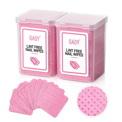 GAOY Fusselfreie Nageltücher, 400 Stück Nagellackentferner-Pads, Vliesstoff-Pads zur Gelreinigung, Maniküre-Zubehör für Profi-Salon und DIY