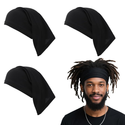 guduling 4-teilige Dreadlocks-Kappe, Loc-Socke, Dreadlock-Caps für Männer, weich und bequem, elastische Dreadlock-Kappe für Männer und Frauen, Schwarz