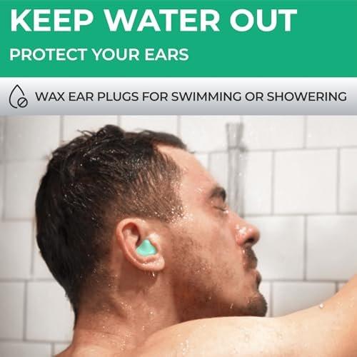 Peace&Quiet PQ Wachs Ohrstöpsel zum Schlafen, Schwimmen – Weiche, geräuschunterdrückende Silikon-Gel-Wachs-Ohrstöpsel für Schlaf und Schwimmer, Gehörschutz mit Schalldämmung von 32 dB, Farbe: Grün